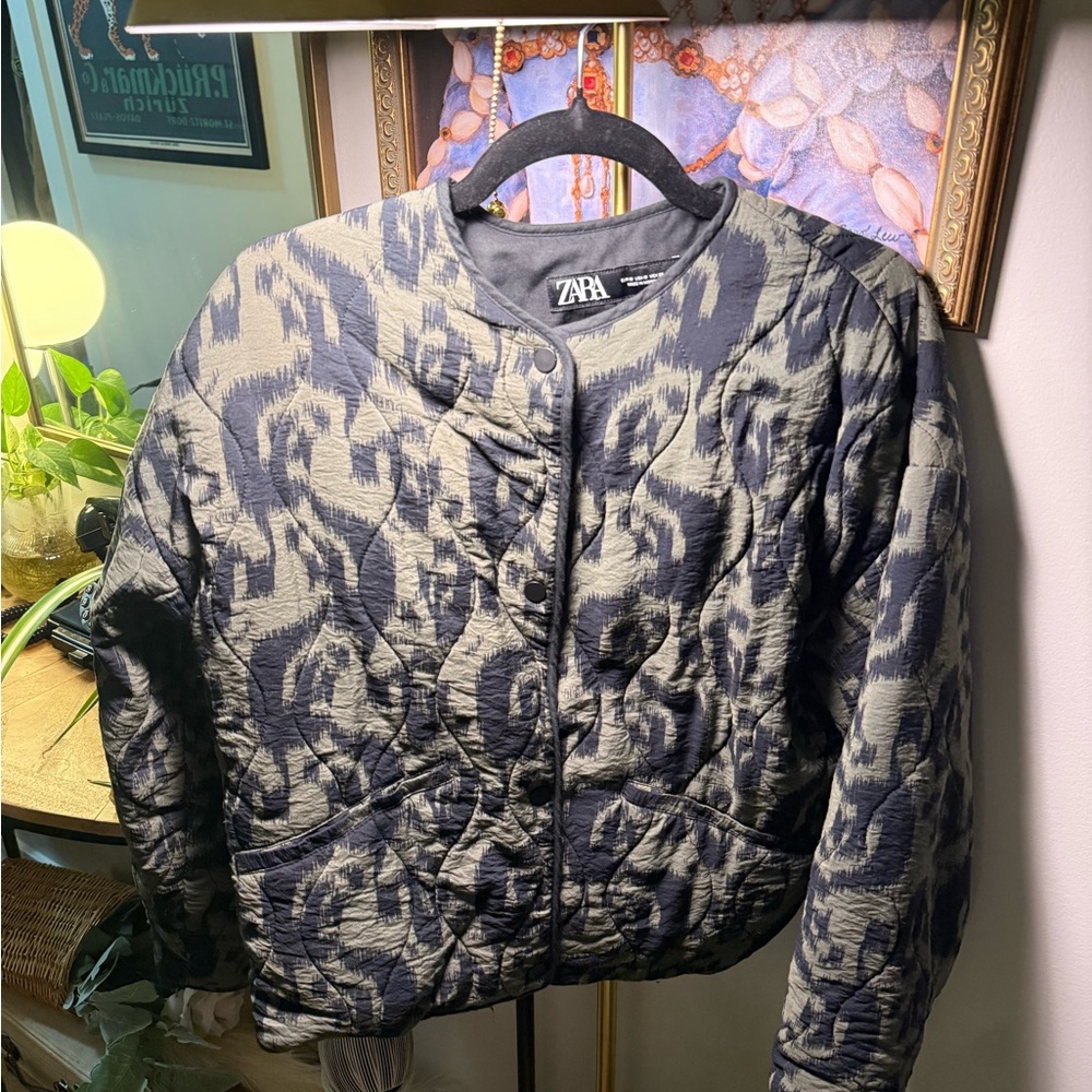 Zara 2024 Printed Quilted Padded Jacket